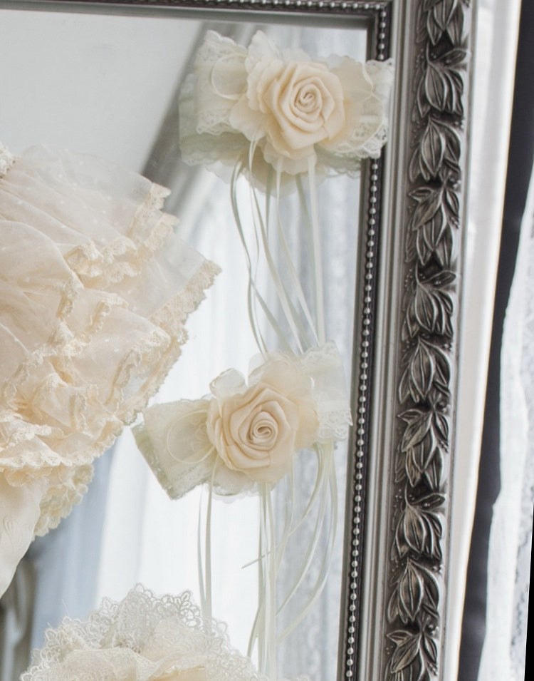 Ivory Hairclip Flower Bowknot