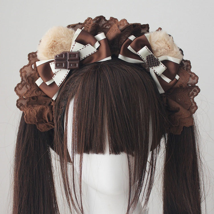 (Multi-Colorways) KC Accents Chocolate-Themed with Ruffled Bow Plush