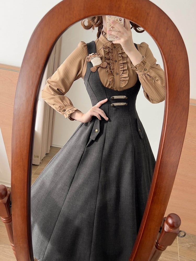 Dress Vintage Under Bust Lacing with Black Back Elegant