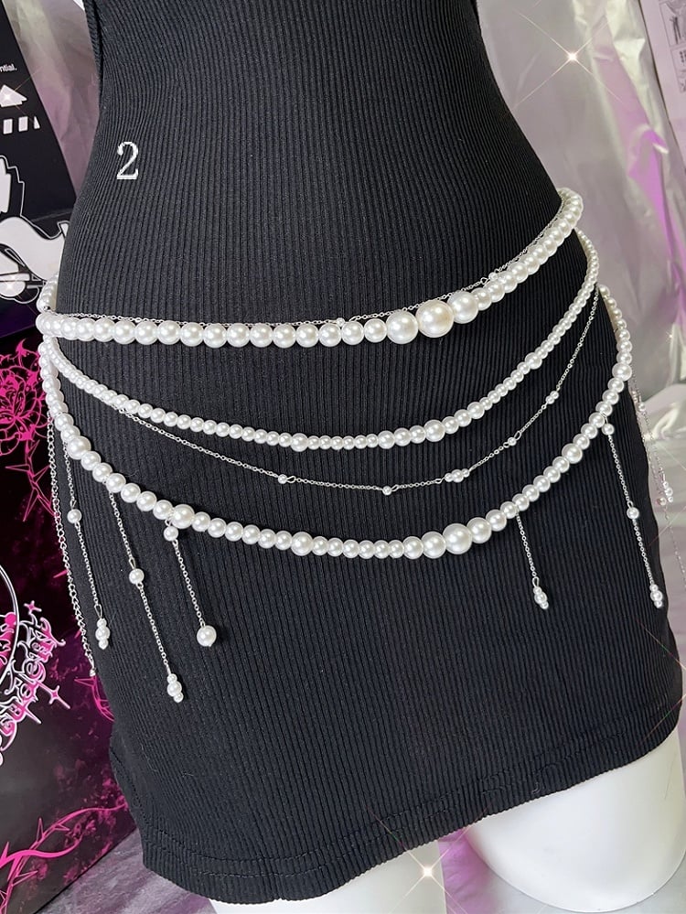 White Options Beaded Chain Waist 2