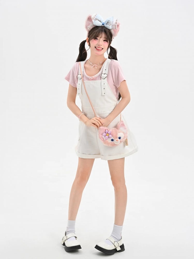 かわいい夢Tシャツ ピンク ラウンドネック