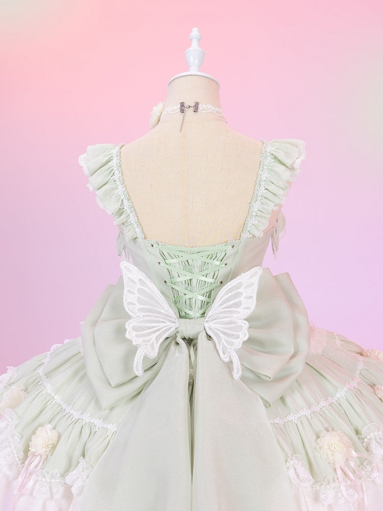 Light Green Butterfly Big Bow Train - Decorated - DevilInspired Exclusive Collection