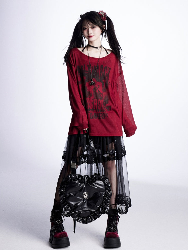 Tiered Mesh Skirt Trim Black Lace