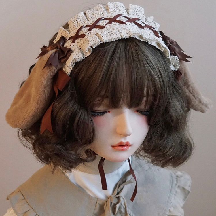 Details Bowknot Hairband Brown Ear Bunny