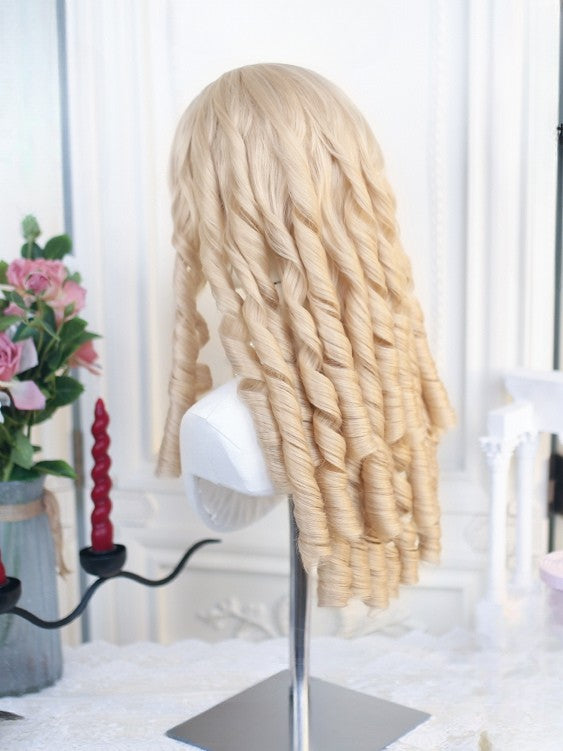 長さ:前髪カール、ウィッグ付き、フルローマンブロンド、50~55cm