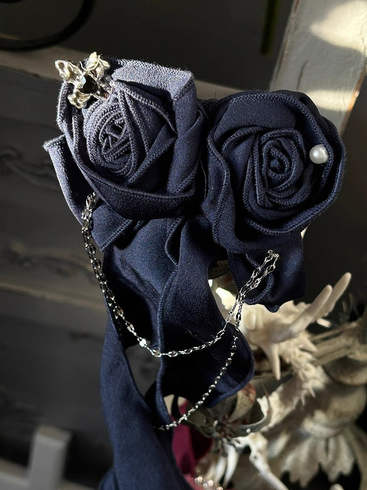 Rot/Weiß/Dunkelblau/Rosa/Lila Gothic Lolita Rosettenbrosche