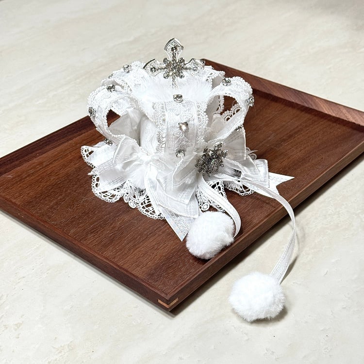 Hat Accents) Mini Lolita Set Pom-Pom (Snowflake Multi-Color