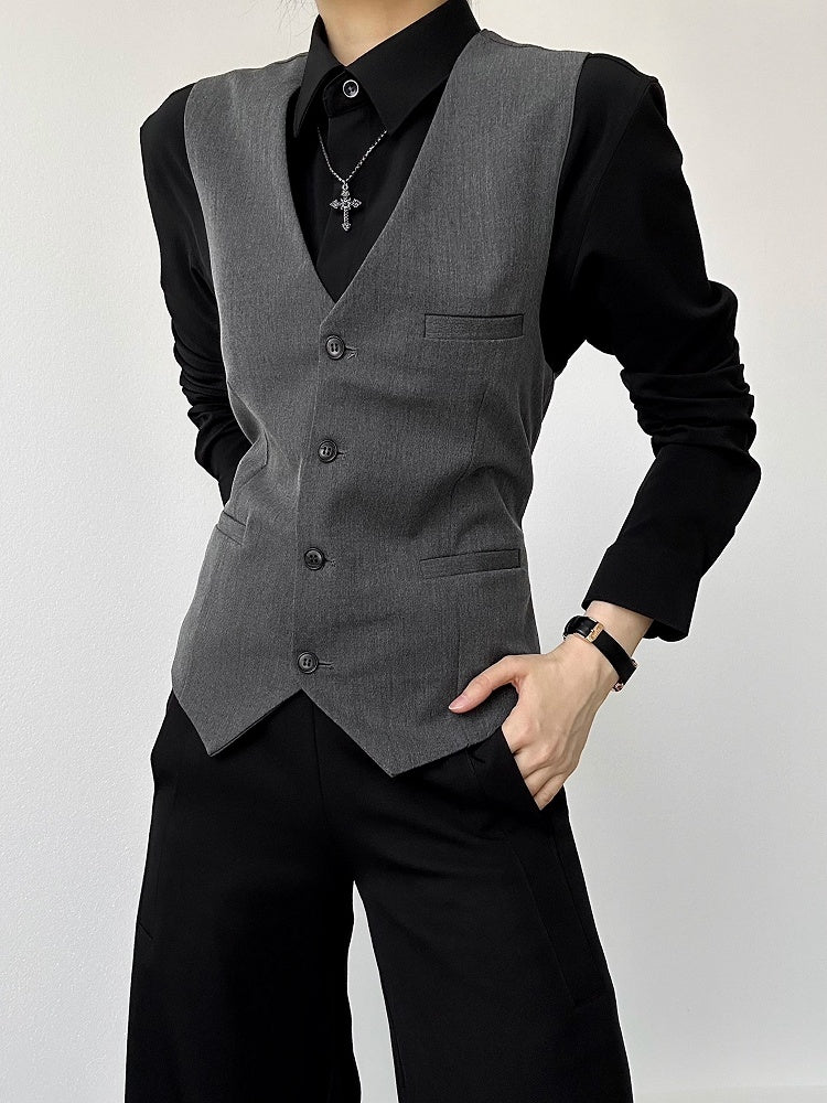 Flat Lolita Long-Sleeve Black with Shirt Ouji Unisex Pointed