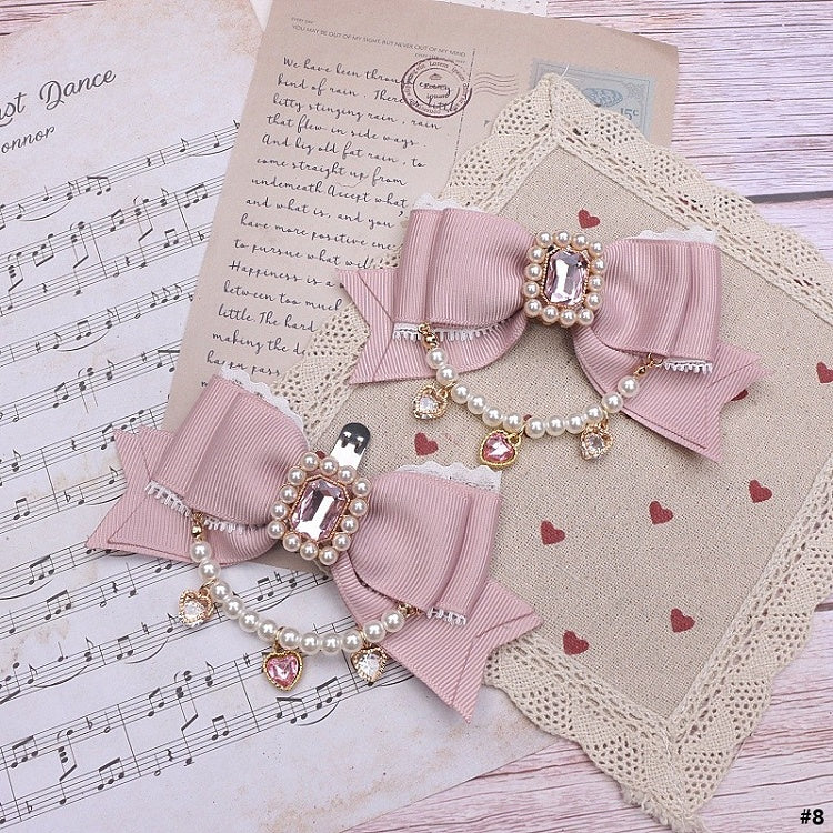 Options Jirai Shoe 8 Pearl Chain Large Bowknot in Clips Color Kei Size