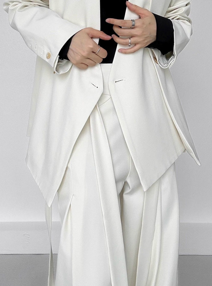 Apricot Ouji Pants with Lolita Design Wide-Leg High-waisted