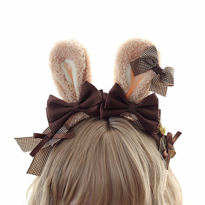 Rabbit Lolita KC Bowknot Brown Cute Ear