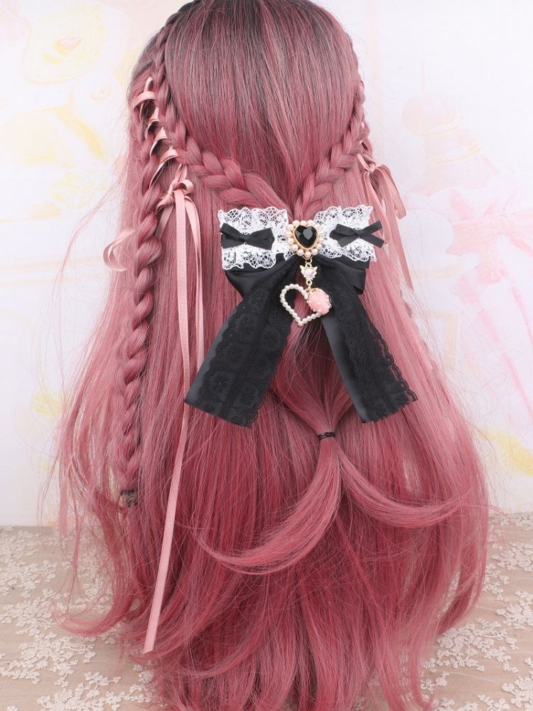 Strawberry Kei Bowknot Options 5 Charm Jirai Hairclip Large Color Heart