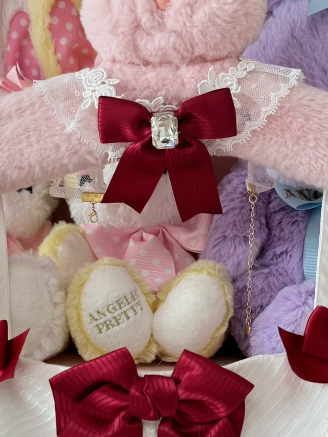 Bowknot Pink/Wine Pattern Rhinestone Red Decorated Choker Striped