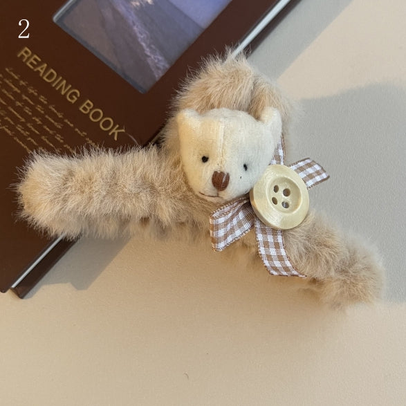 Options Beige Bear Design 2 Claw Clip