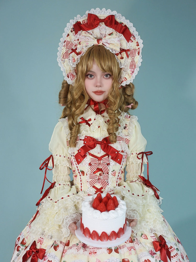 ロリータ ピンク イエロー ホワイト スイートボンネット /