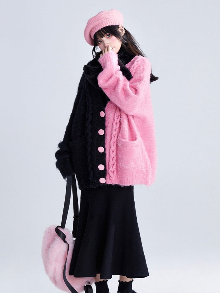 Midi Skirt High-Waisted Elegant Mermaid Thick Black A-Line