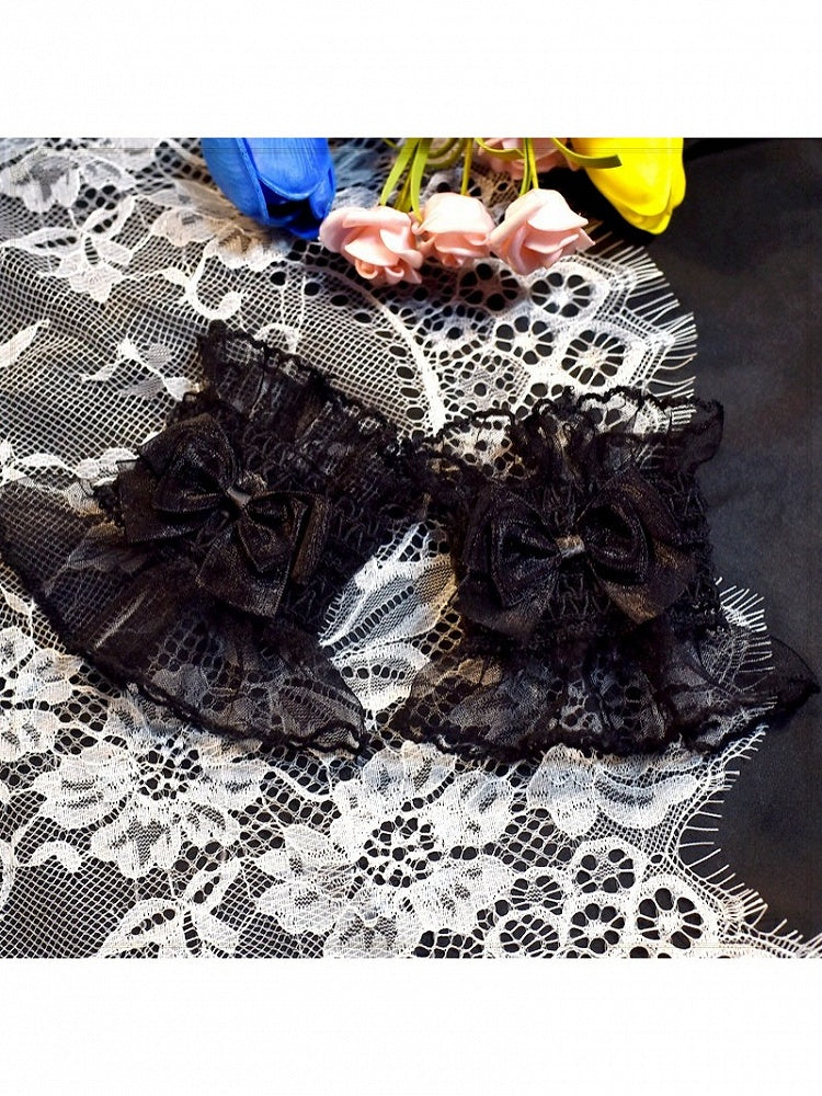 Sheer Wrist Cuffs with Bow Detail - Mr. Cat