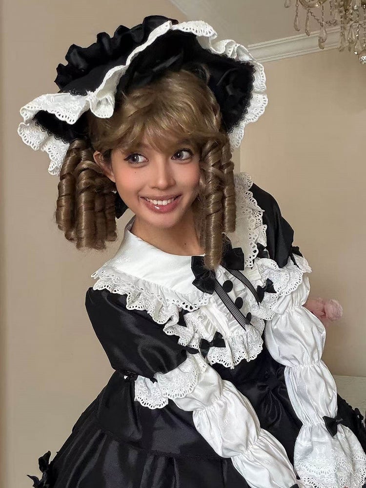 Hat Trimmed Lolita Pink/Black Sweet Lace