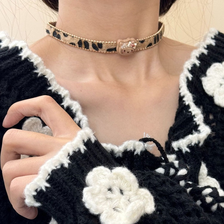 Brown Leopard Pattern Kitty Necklace/Ring/Bracelet/Choker