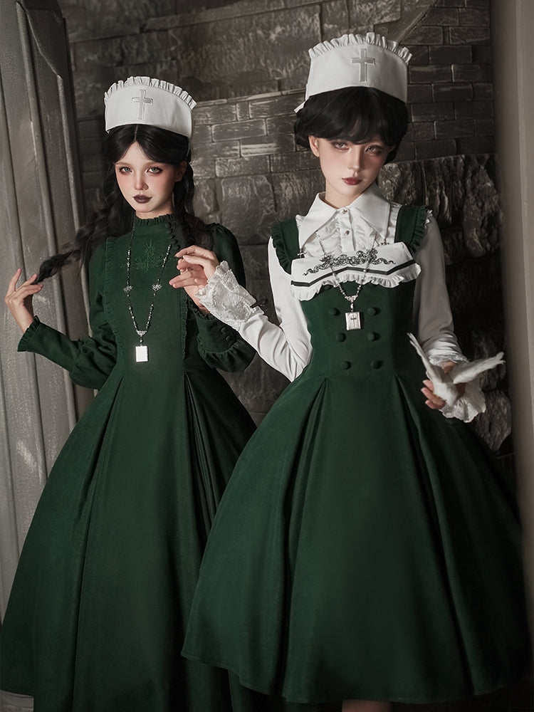 Cross Octopus Silver Necklace with Book Beaded and Pendant