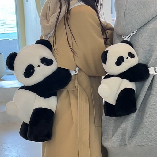 かわいいジャイアントパンダの白黒ぬいぐるみバックパック/クロスボディ