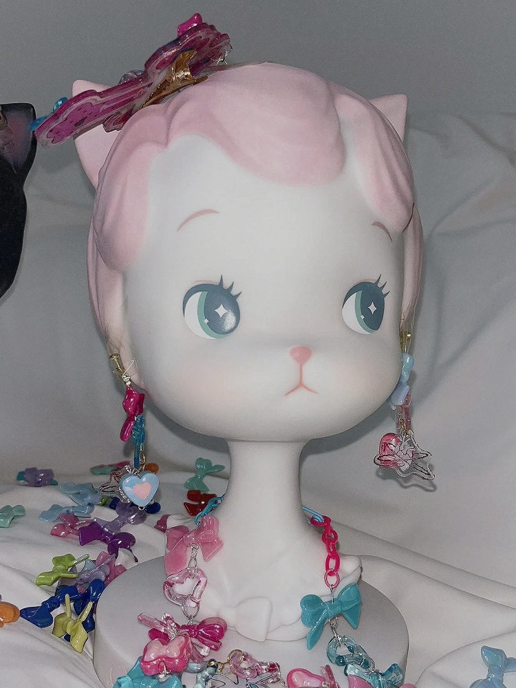 Y2K Clips Ear Asymmetrical Acrylic Charms