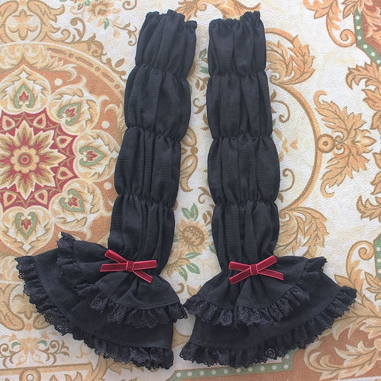 Schwarz und mehrlagig mit Farben 2 in Schleifenbesatz Akzente erhältlich Ärmel Spitze