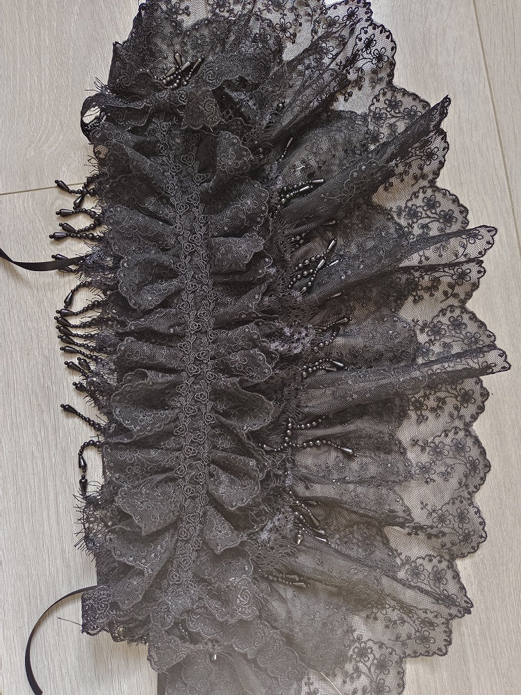 ブラック / ホワイト / アプリコット ボンネット