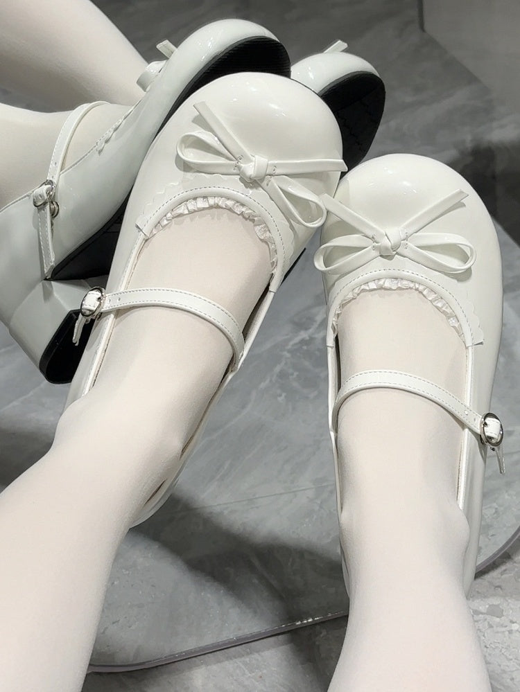 Runde Zehenpartie Lolita - Mary Schuhe Niedriger Absatz Jane Sweet