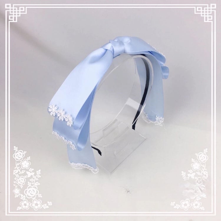Satin Bow with Blue Light KC Accents Lace