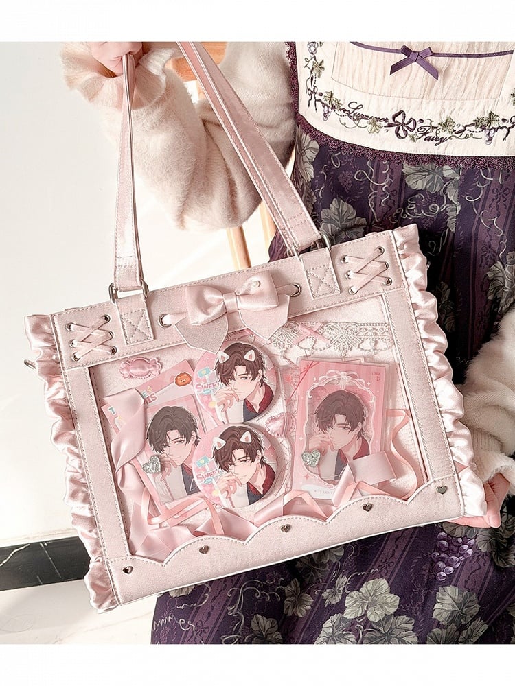 6 Color Lolita Clear Window Ita Shoulder Bag Lace Bow