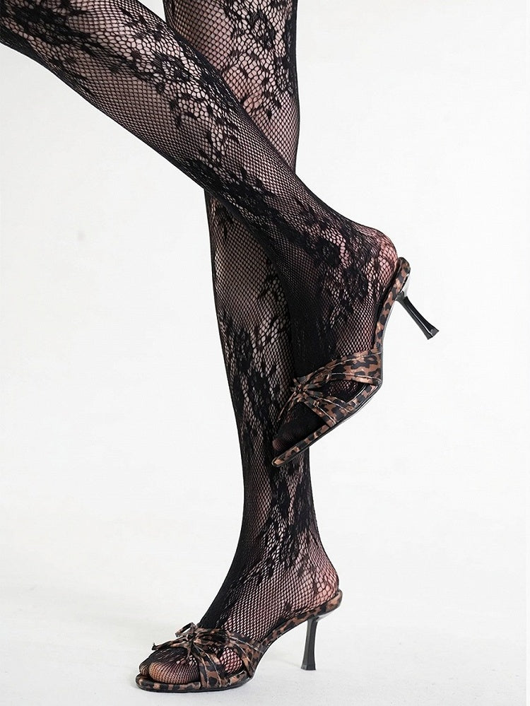 5-Color Mesh Sheer Tights with Floral Pattern - ModaSwings