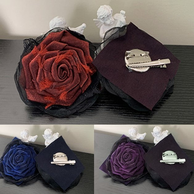 Lolita Hairclip Rose Red/Blue/Purple