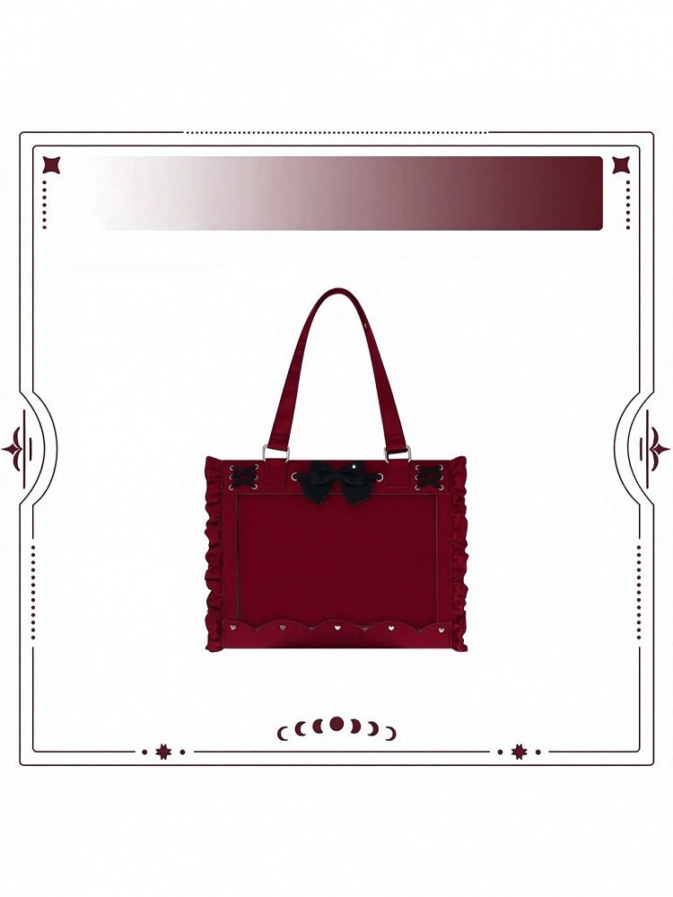 BJD Doll Bag with Bow and Lace-Up Details - Salt Tea