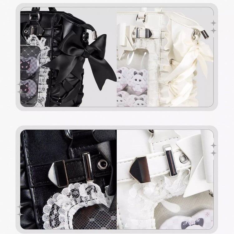 Tote Jirai Kei Trim Capacity – Schwarze große Ita-Spitze