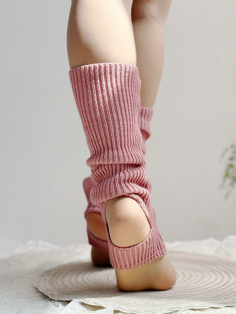 ピンクのロリータニットレッグウォーマー