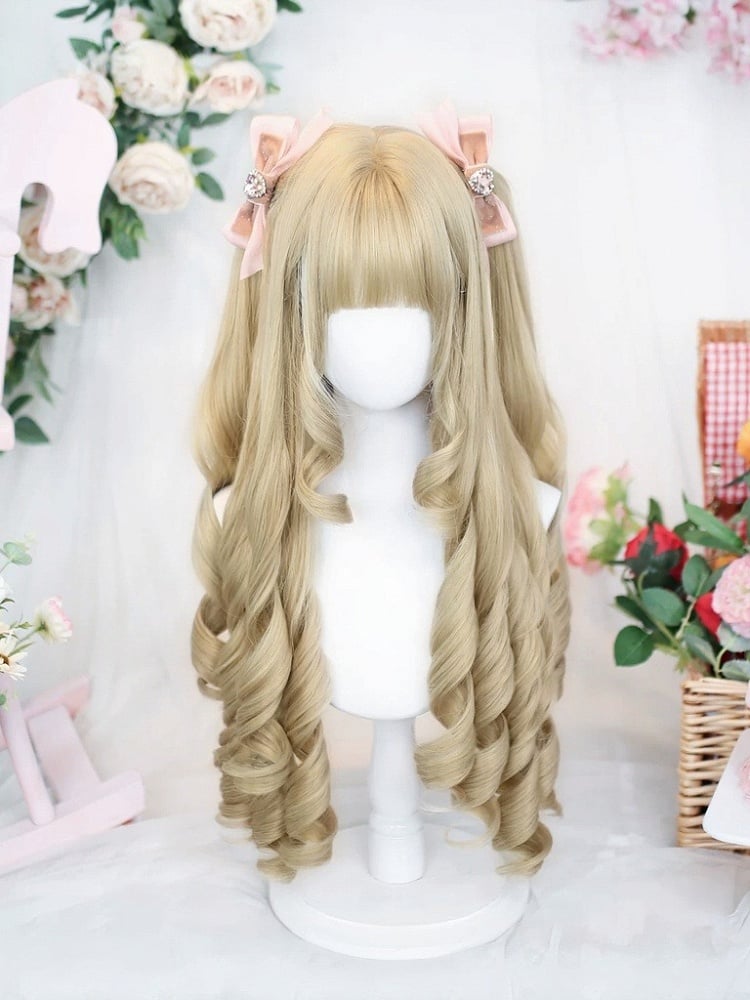 Blonde Air Bangs Wig 65cm Long Roman Curls - Dalao Home