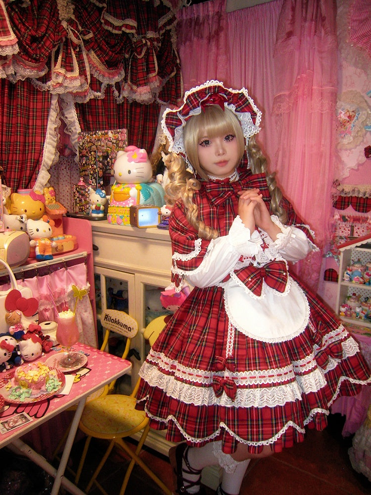 Design Lolita Trim Lace Bear Apron Ear White with