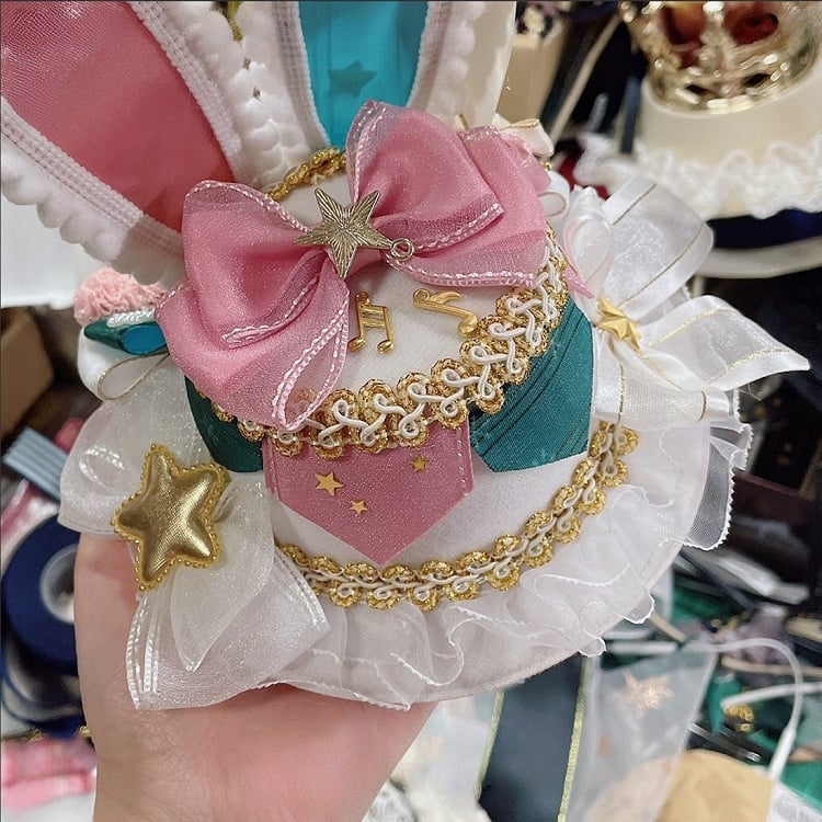 Ears Pompon Bunny Mini Decorated Bowknot Star And 3 Options Circus Details Hat