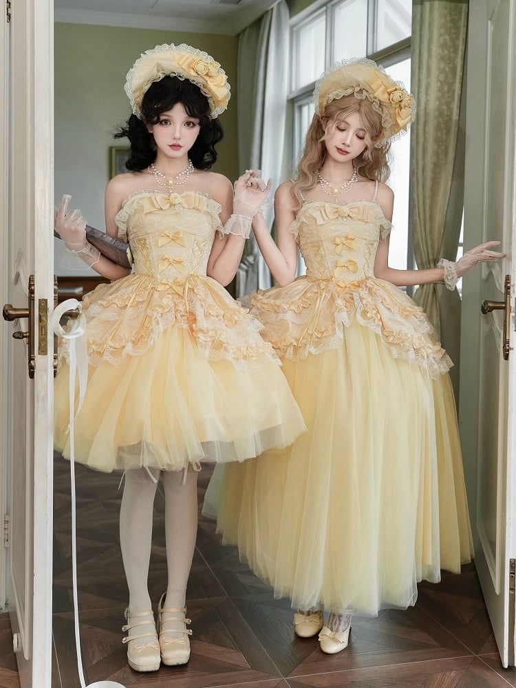 Yellow Tulle Skirt Full Length - With PUJI