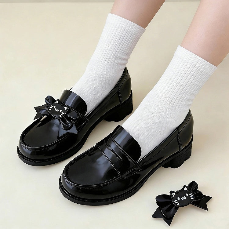 Shoes Height Black with Preppy Style Heel 5cm