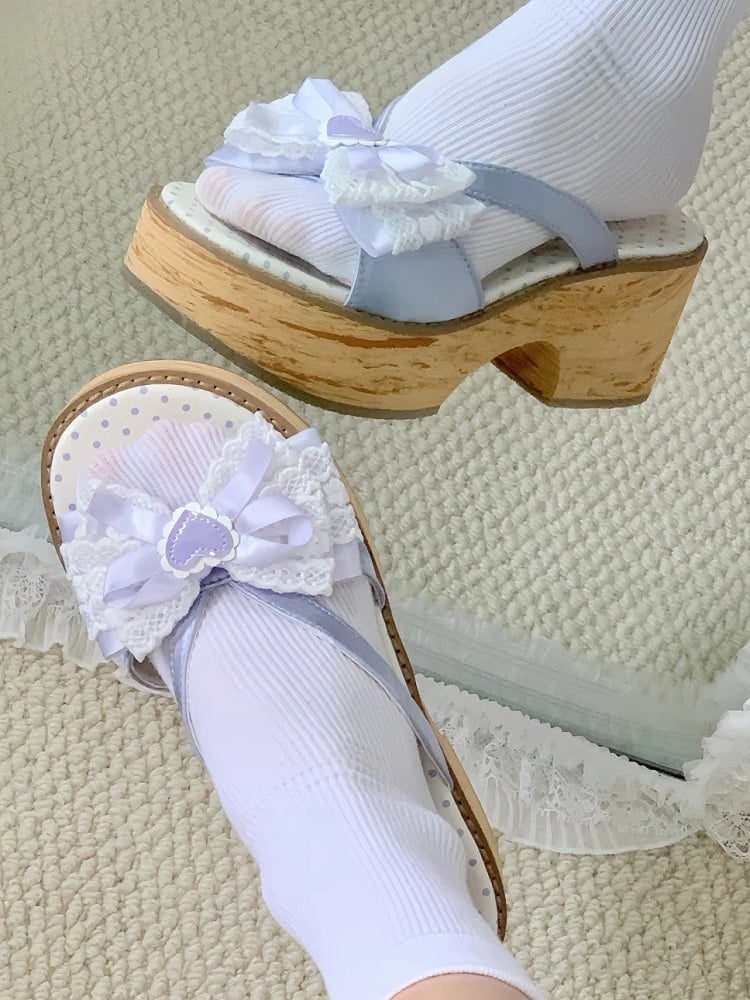 Style - Applique Slippers Lila in Lolita Heart Wa