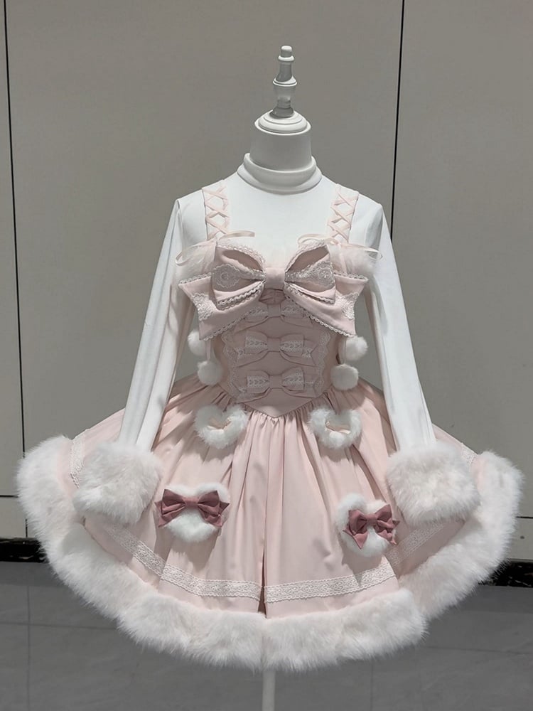 Top Autumn/Winter for Neck Long White Cuffs Plush Sleeves Mock