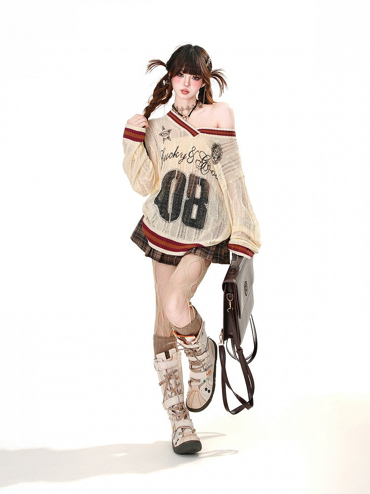 Faltenrock im modischen Stil mit Schnallengürtel und freiem Plaid Preppy Coffee Millard