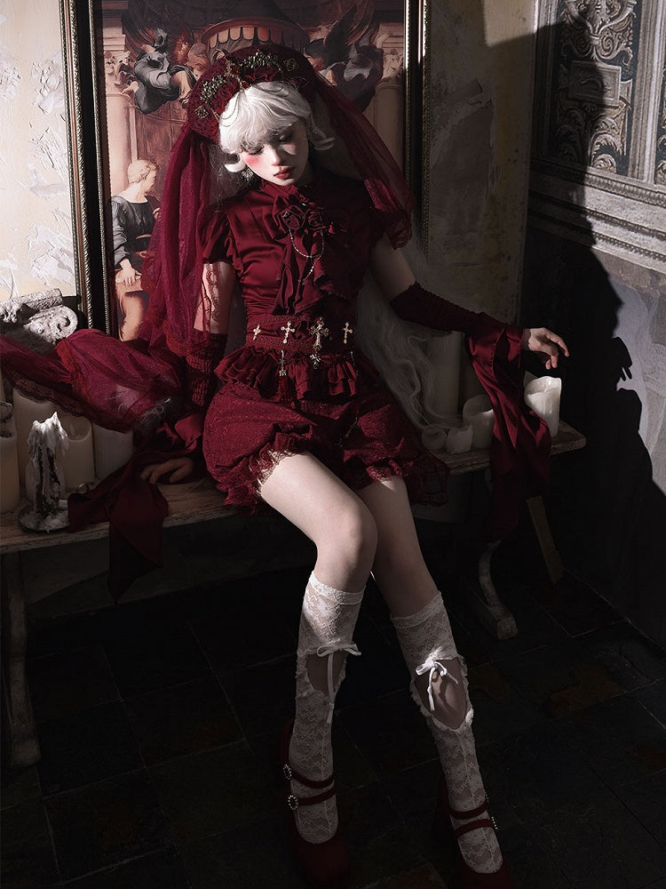 Rote Gothic Lolita Pumphose