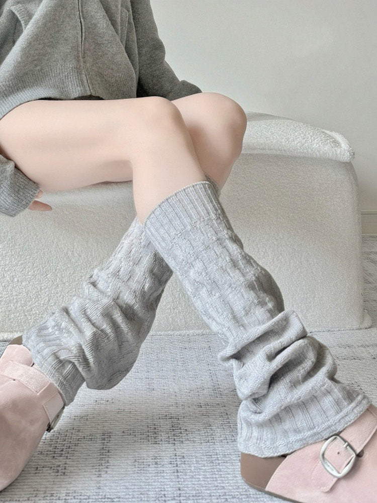 Beige Warmers Slouchy Leg (2 Knit Textured Colors: