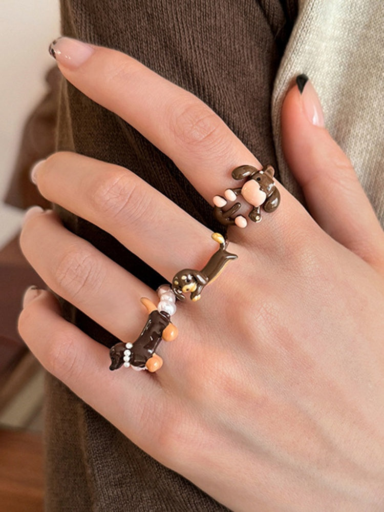 Y2K-Ring mit Tierdesign