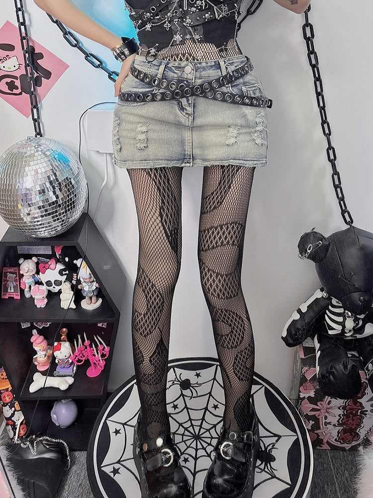 Snake Tights Black Pattern