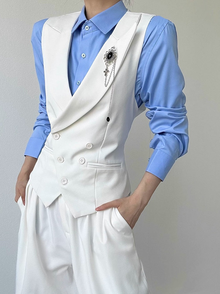 Suit Ties Vest with White Ouji V-neck Lolita Back Adjustable