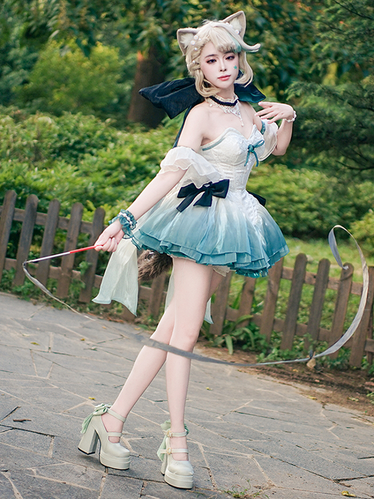 Detachable Light Platform Green Bowknot Valley High Heel the Embroidery Mary Janes Lily of Block